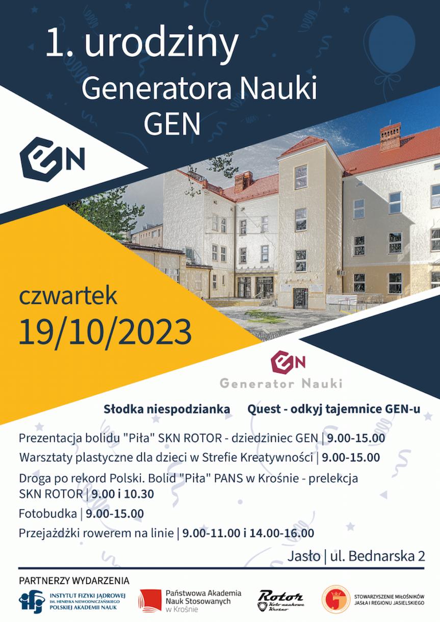 1. urodziny Generatora Nauki GEN