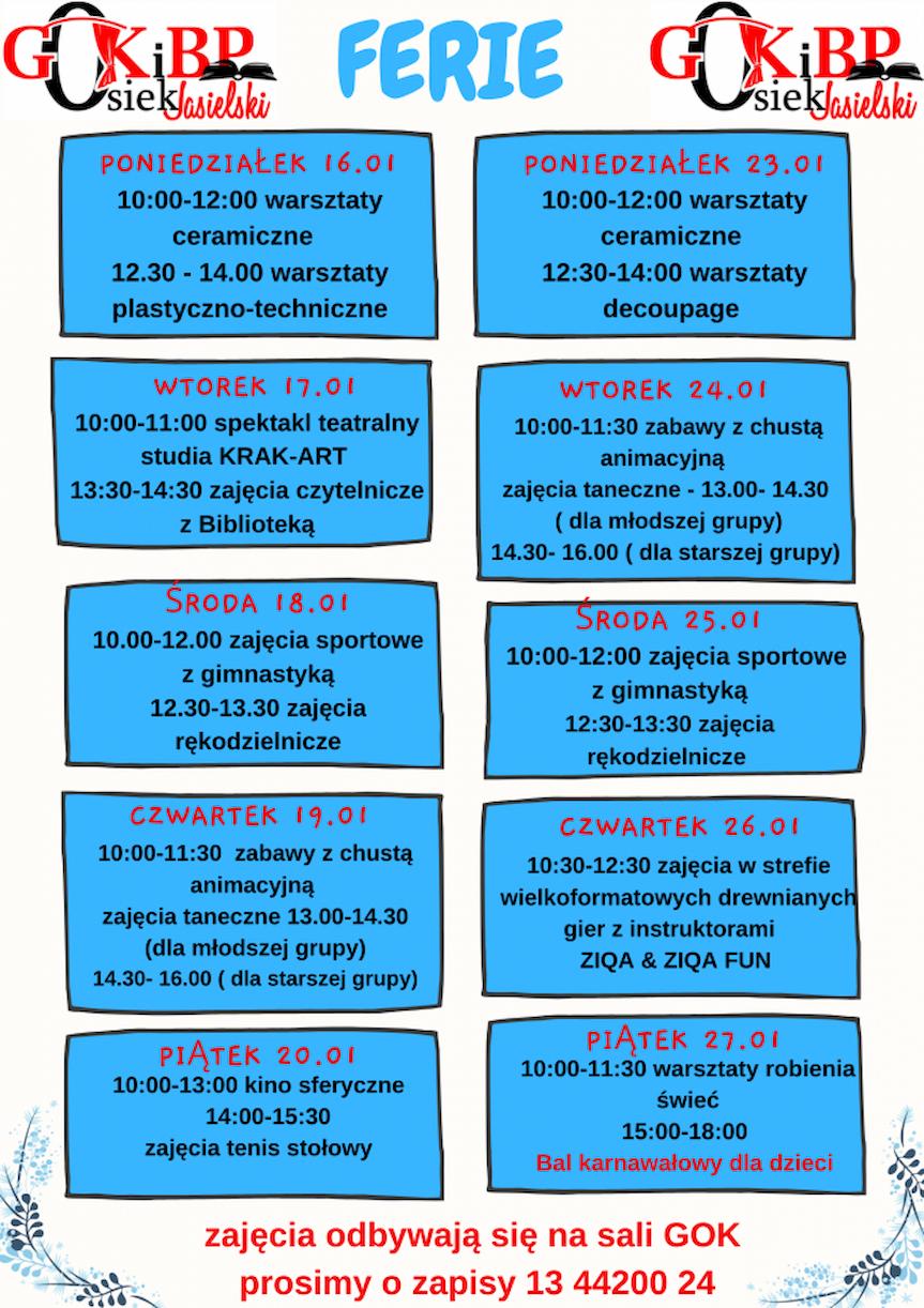 Ferie w GOKiBP w Osieku Jasielskim