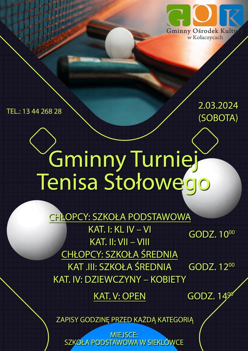 Gminny Turniej Tenisa Stołowego w Sieklówce