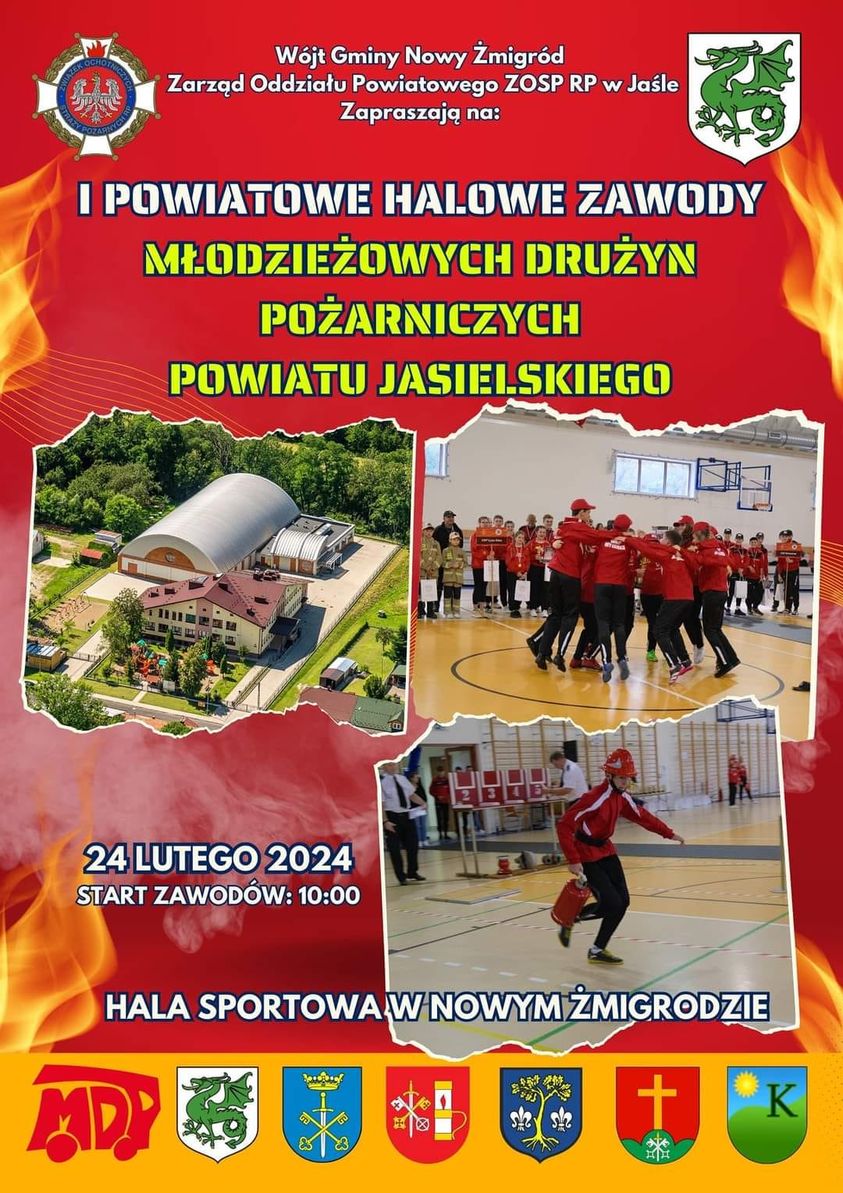 I Powiatowe Halowe Zawody Młodzieżowych Drużyn Pożarniczych Powiatu Jasielskiego