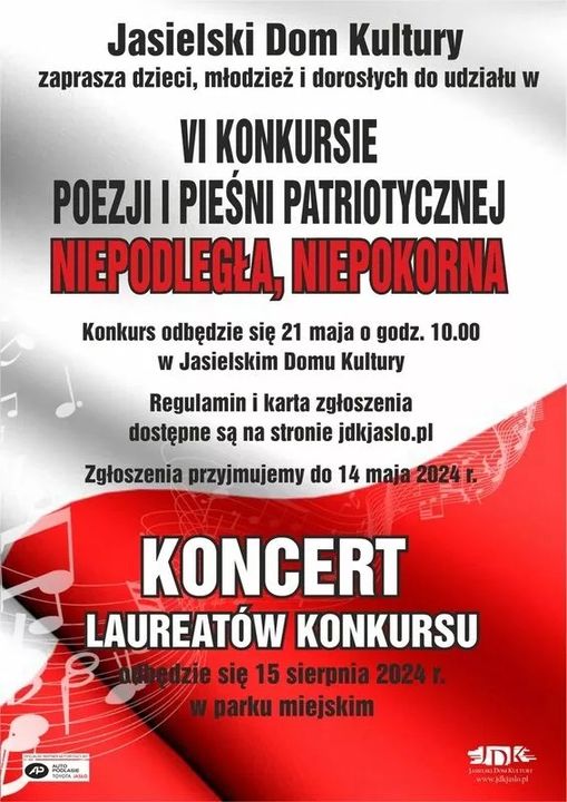 VI Konkurs Poezji i Pieśni Patriotycznej "Niepodległa, Niepokorna"