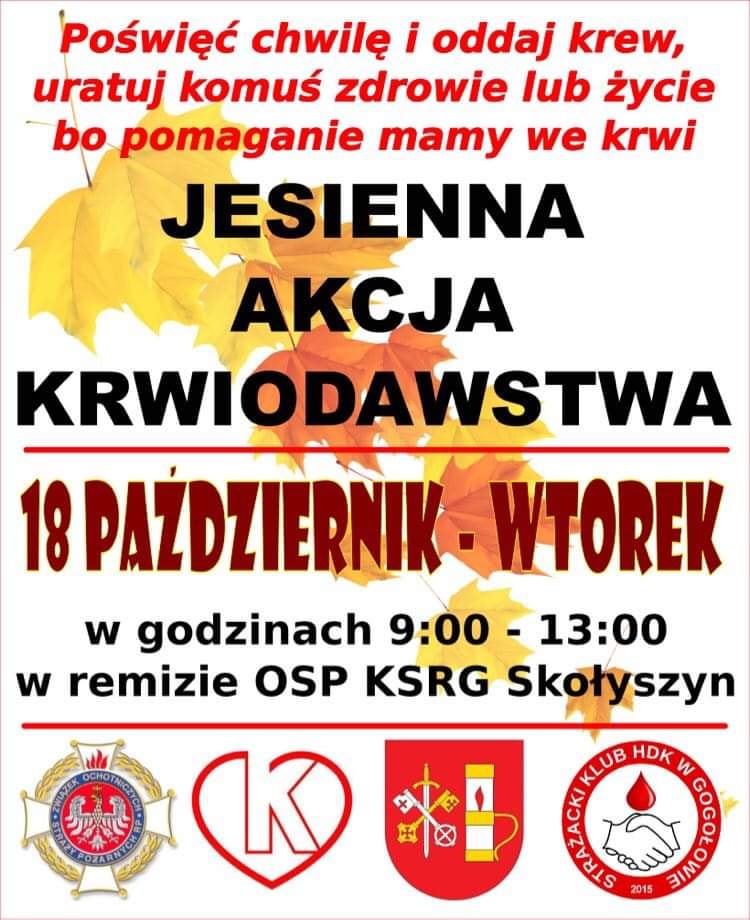 Jesienna akcja krwiodawstwa w Skołyszynie