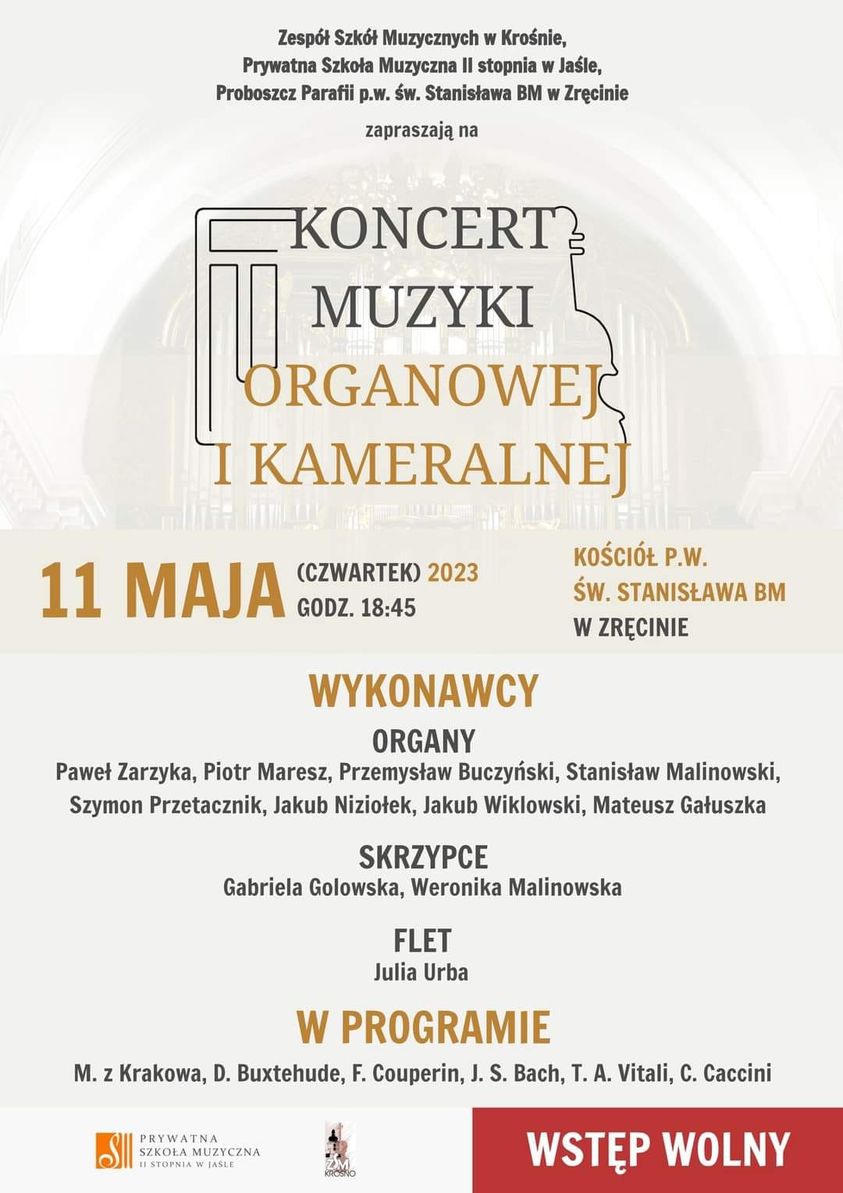 Koncert muzyki organowej i kameralnej w Zręcinie
