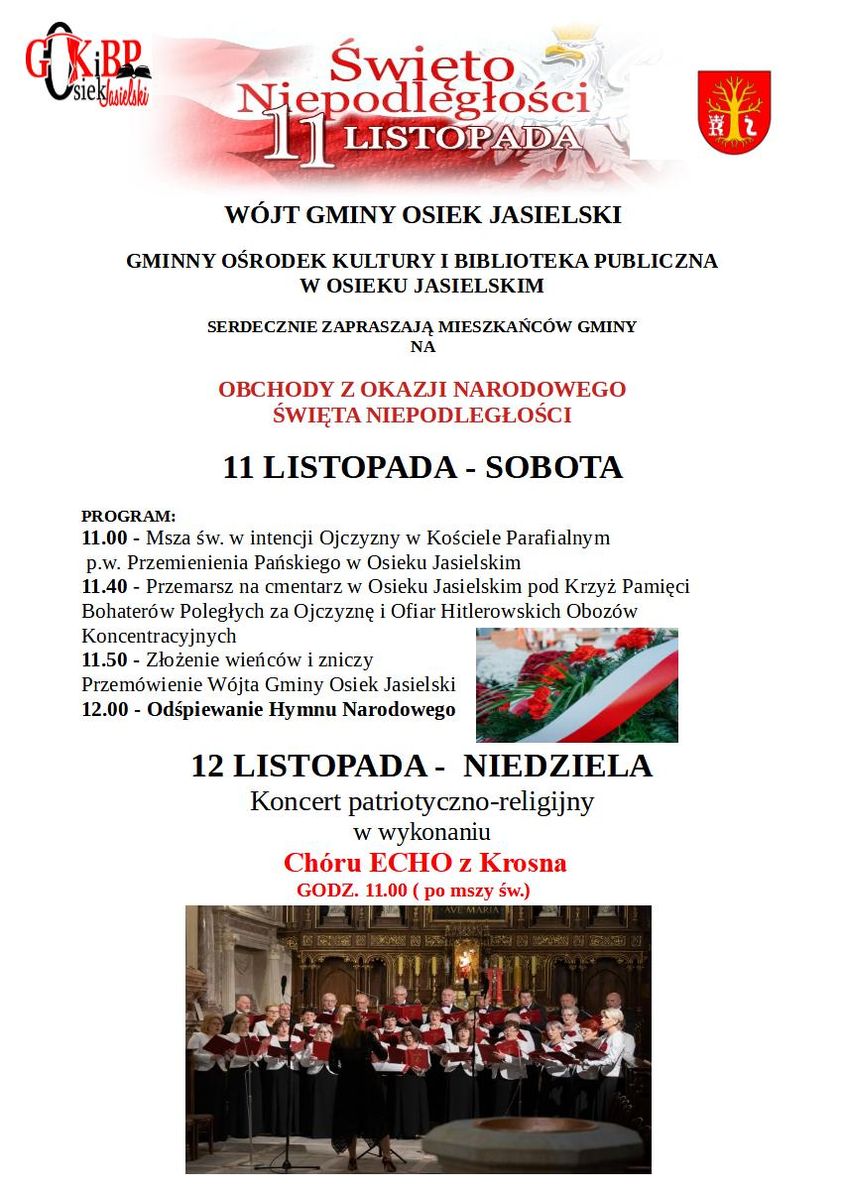 Koncert patriotyczno-religijny w Osieku Jasielskim