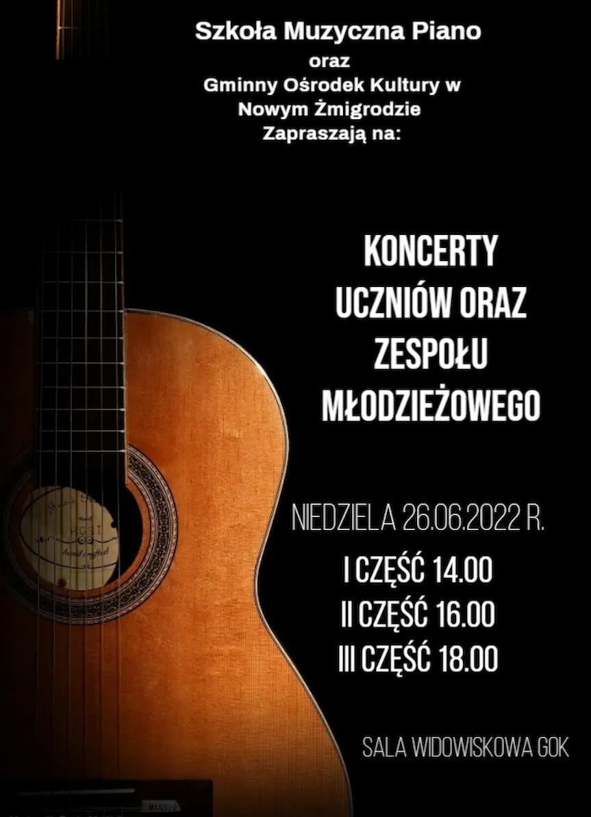 Koncerty uczniów oraz zespołu młodzieżowego w Nowym Żmigrodzie