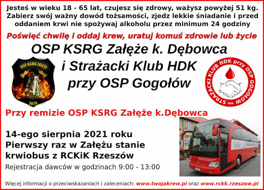 Zbiórka krwi w Załężu