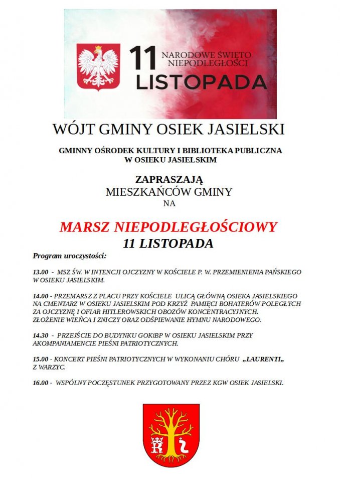Marsz Niepodległościowy w Osieku Jasielskim