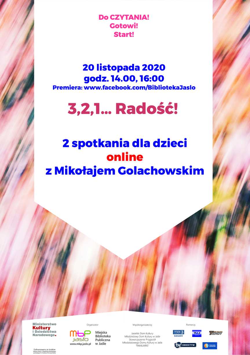 Miejska Biblioteka Publiczna w Jaśle. Spotkanie online z Mikołajem Golachowskim dla dzieci
