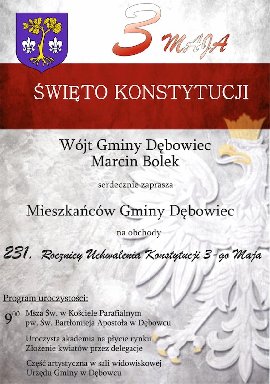 Obchody 231. rocznicy uchwalenia Konstytucji 3 maja w Dębowcu