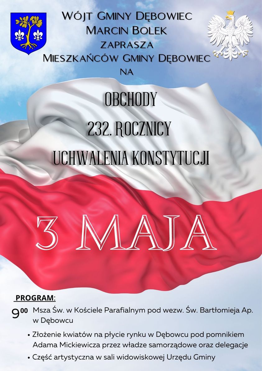 Obchody 232. rocznicy uchwalenia Konstytucji 3 maja w Dębowcu