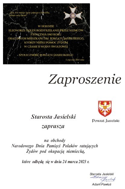Obchody Narodowego Dnia Pamięci Polaków ratujących Żydów