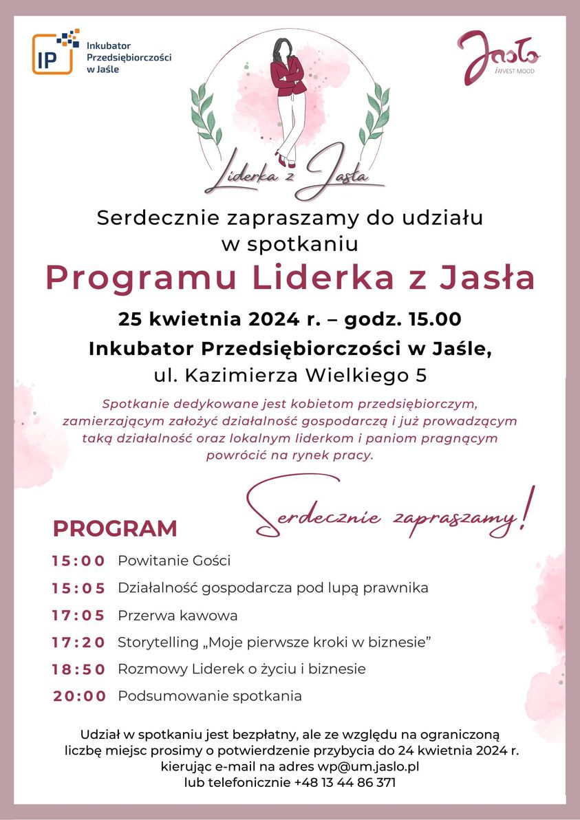 Program Liderka z Jasła - spotkanie dla kobiet przedsiębiorczych