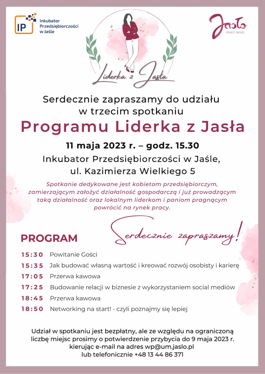 Program Liderka z Jasła - spotkanie dla kobiet przedsiębiorczych
