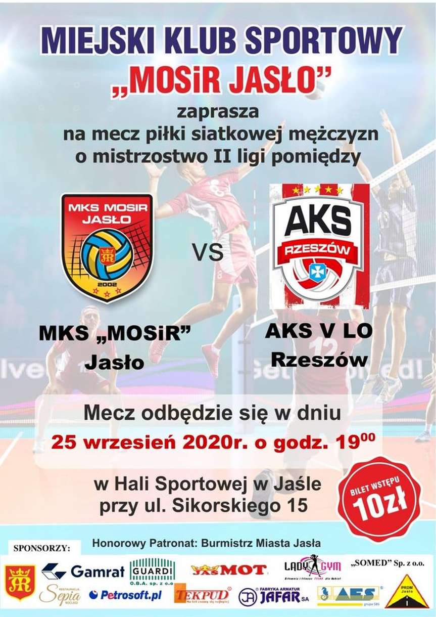 Siatkówka. II liga mężczyzn. Mecz MKS MOSiR Jasło - AKS V LO Rzeszów