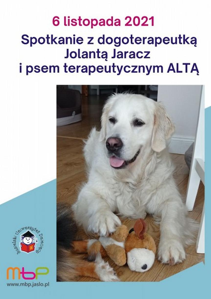 Spotkanie z dogoterapeutką Jolantą Jaracz i psem terapeutycznym ALTĄ