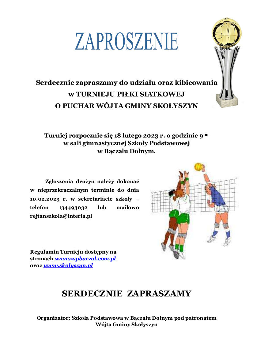 Turniej Piłki Siatkowej o Puchar Wójta Gminy Skołyszyn