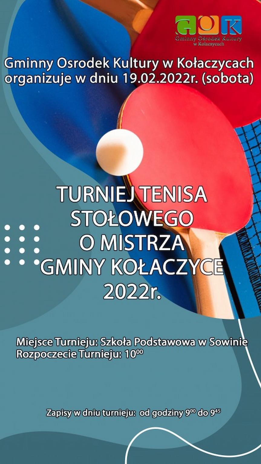Turniej tenisa stołowego o mistrzostwa gminy Kołaczyce 2022