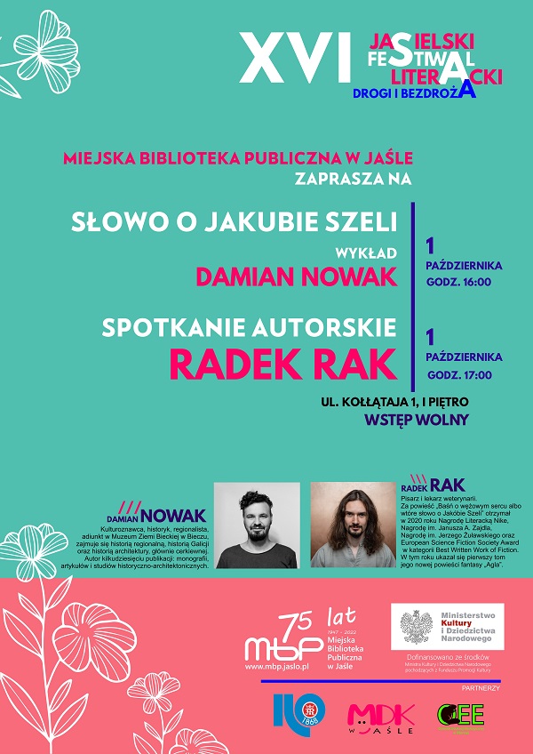 Wykład Damiana Nowaka i spotkanie autorskie z Radkiem Rakiem w MBP w Jaśle