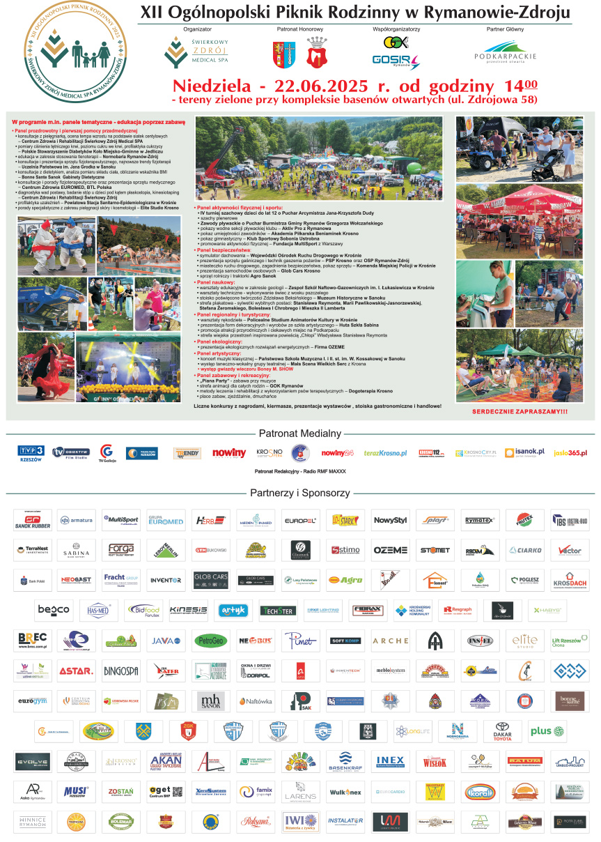 XII Ogólnopolski Piknik Rodzinny w Rymanowie-Zdroju