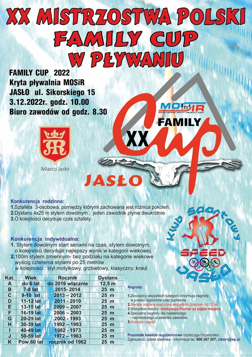 XX Mistrzostwa Polski Family Cup w Pływaniu w Jaśle