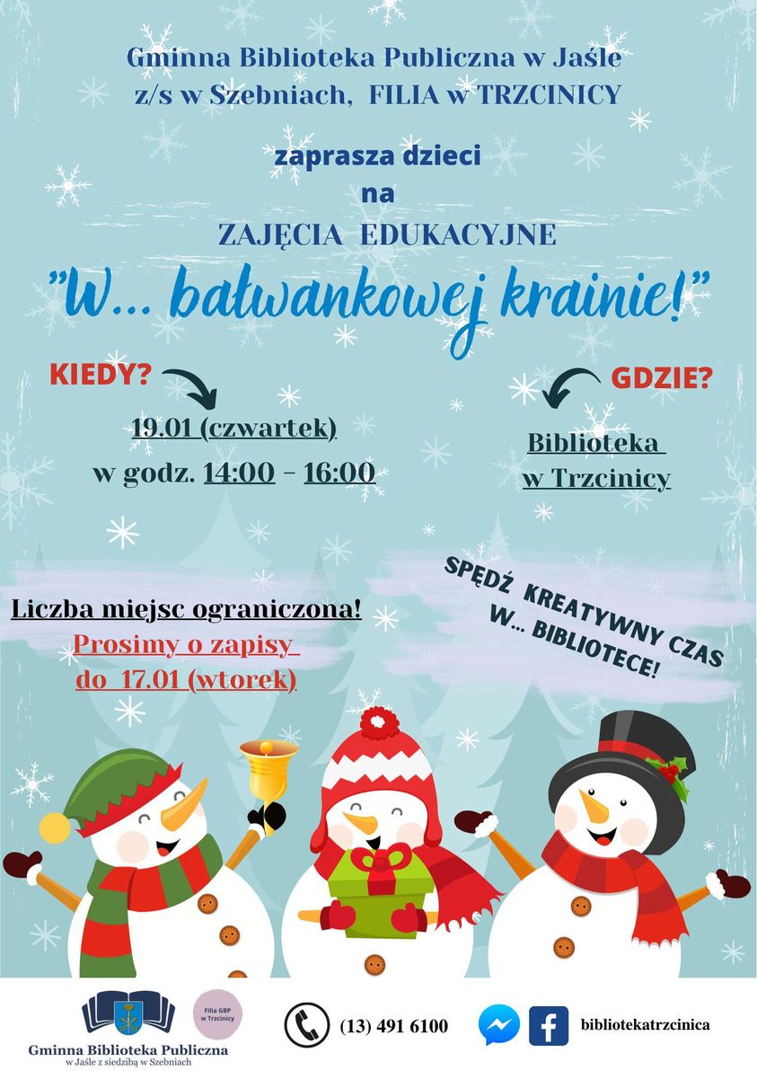 Zajęcia edukacyjne dla dzieci "W bałwankowej krainie"