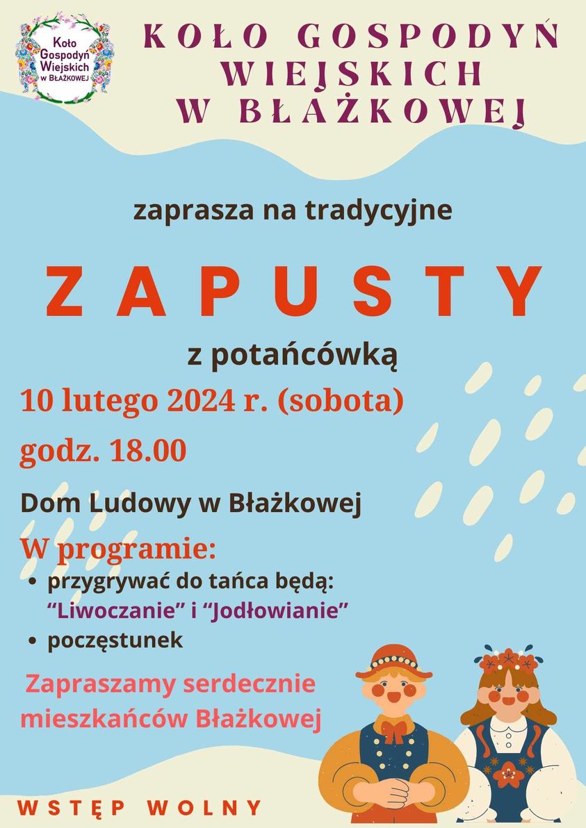 Zapusty z potańcówką w Błażkowej