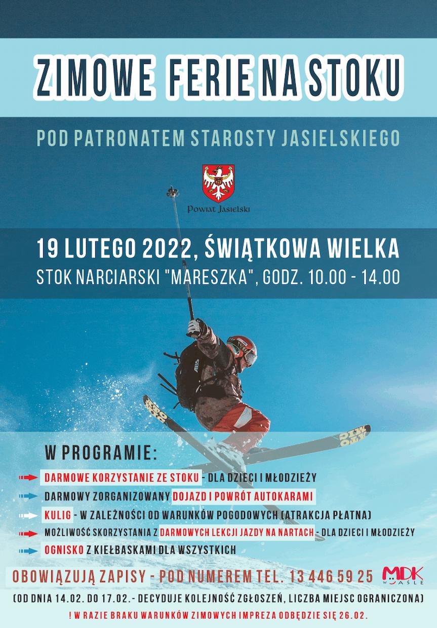Zimowe ferie na stoku pod patronatem Starosty Jasielskiego