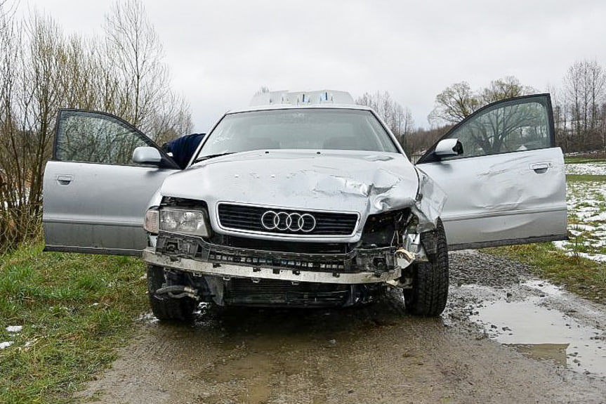 audi sprawcy kolizji w Sieklówce