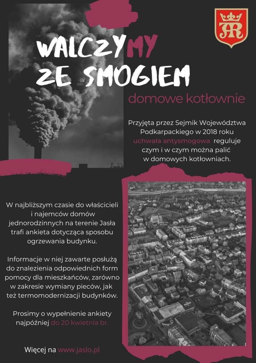 Ankieta dla mieszkańców Jasła. Walczymy ze smogiem – domowe kotłownie
