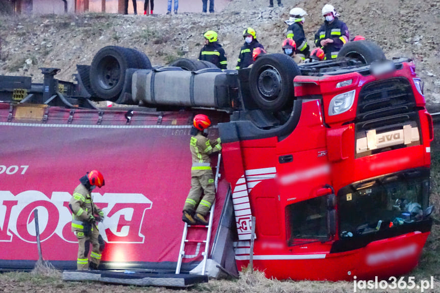 wypadek ciężarówki w Jaśle