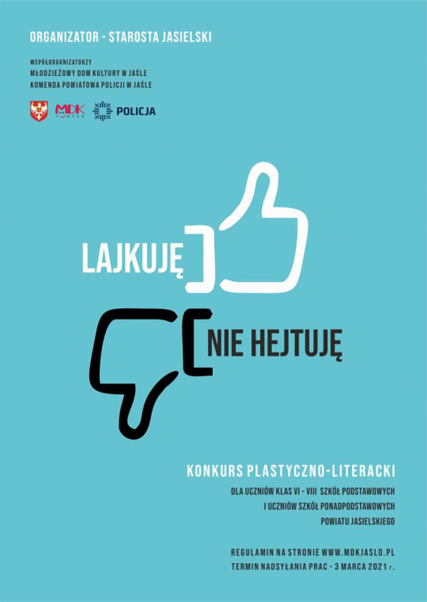 Lajkuję - nie hejtuję. Konkurs dla uczniów