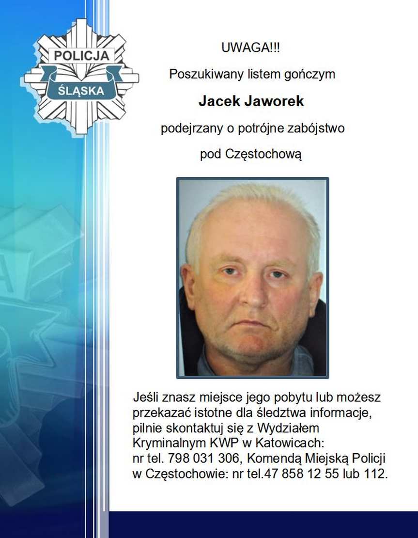 Podejrzany o potrójne zabójstwo Jacek Jaworek jest poszukiwany listem gończym