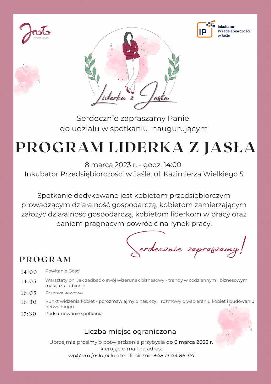 Plakat spotkania Liderki z Jasła