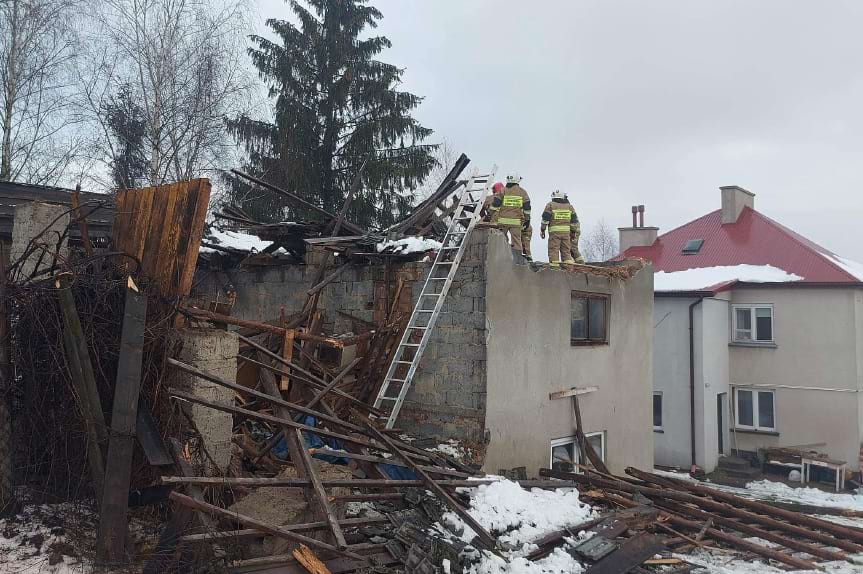 zawalenie dachu w miejscowści Skołyszyn