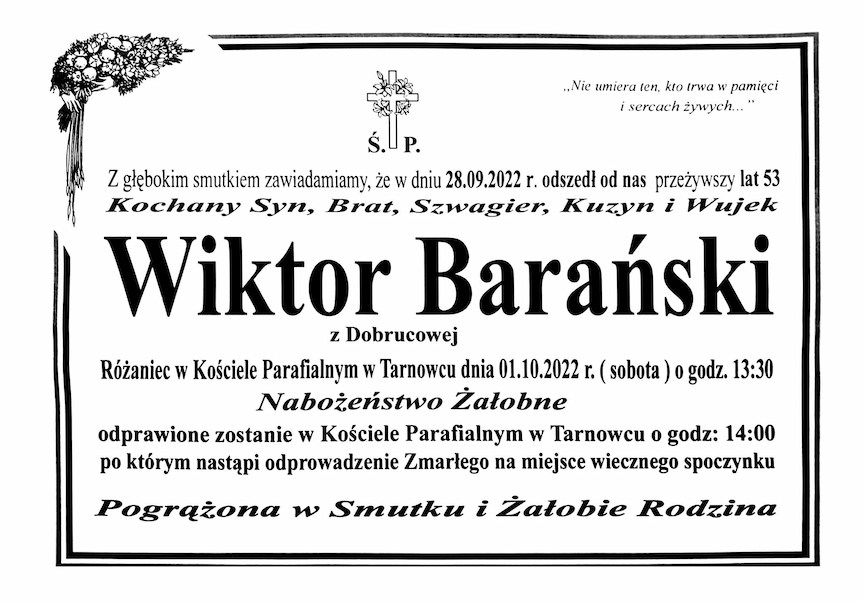 Wiktor Barański data pogrzebu