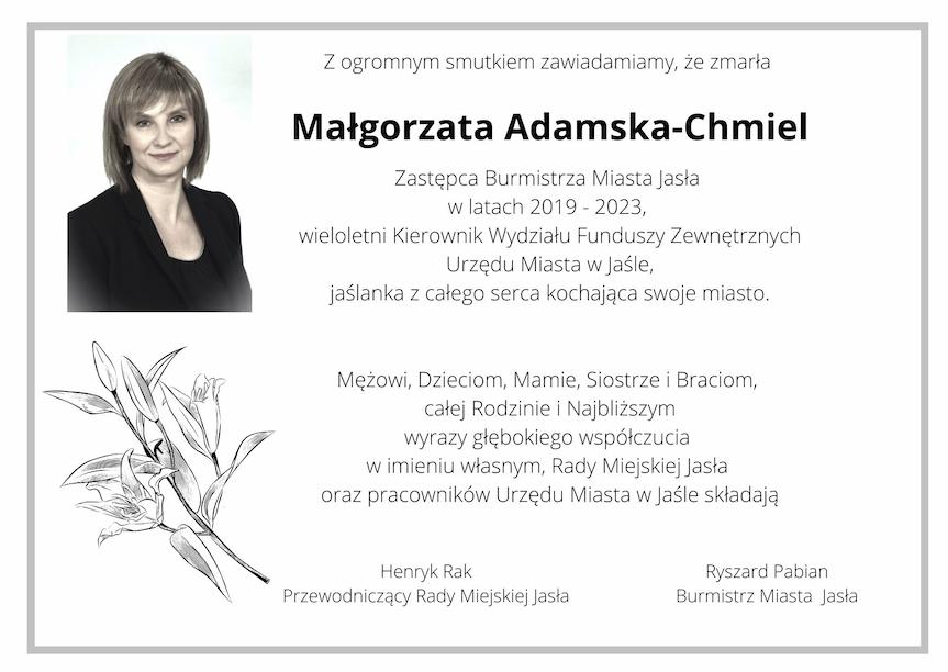 Zmarła Małgorzata Adamska-Chmiel