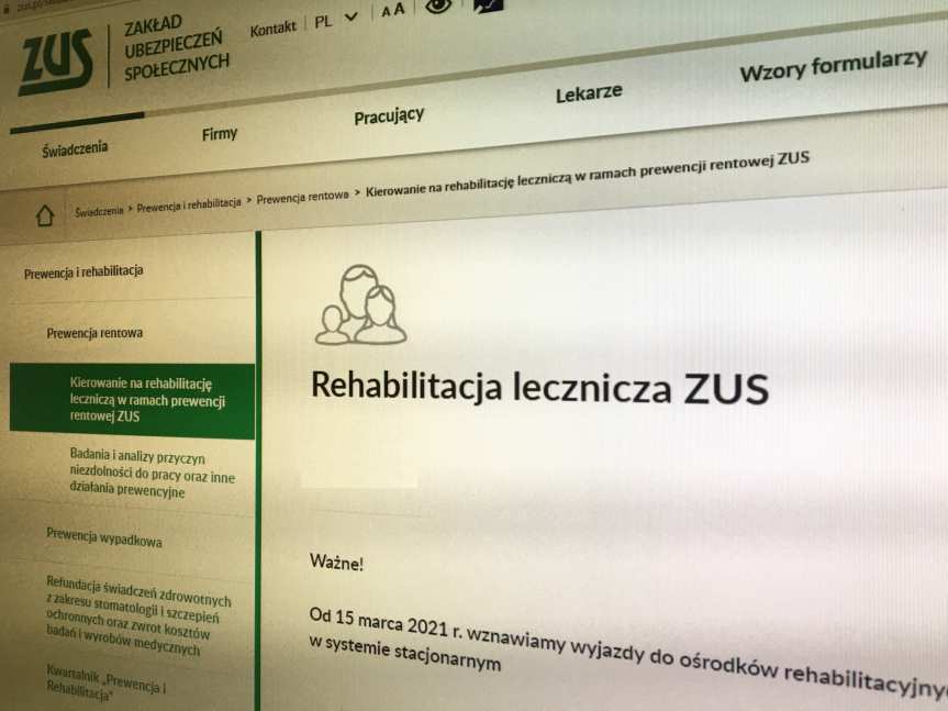 ZUS wznawia wyjazdy do ośrodków rehabilitacyjnych