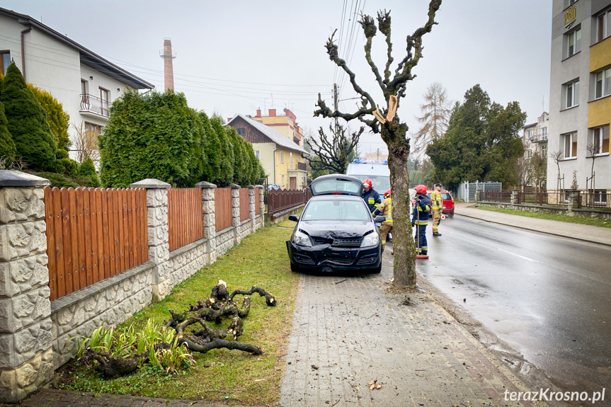 18-latek uderzył autem w drzewo