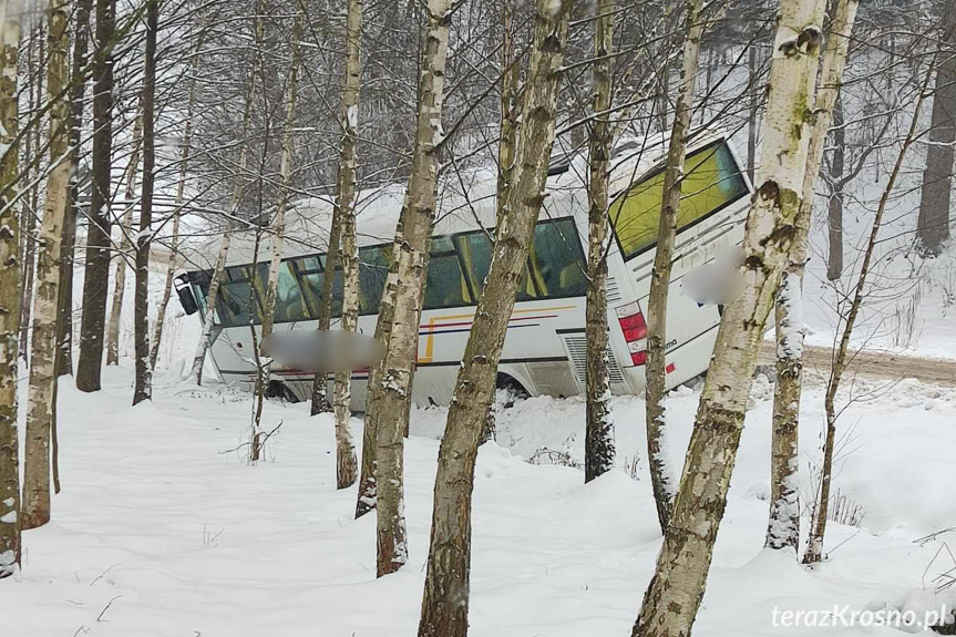 Autobus wjechał do rowu