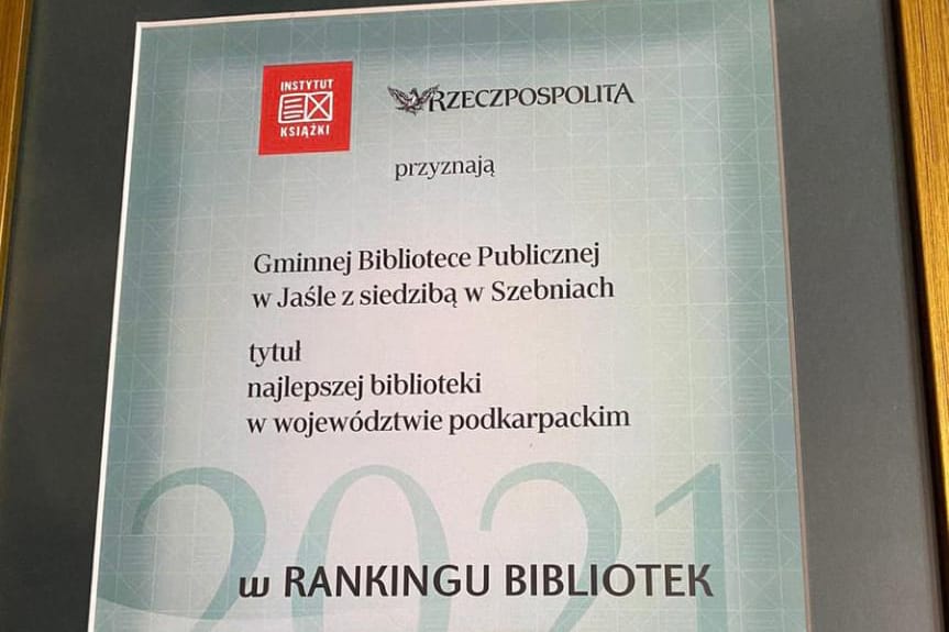 Biblioteka w Szebniach najlepszą biblioteką na Podkarpaciu