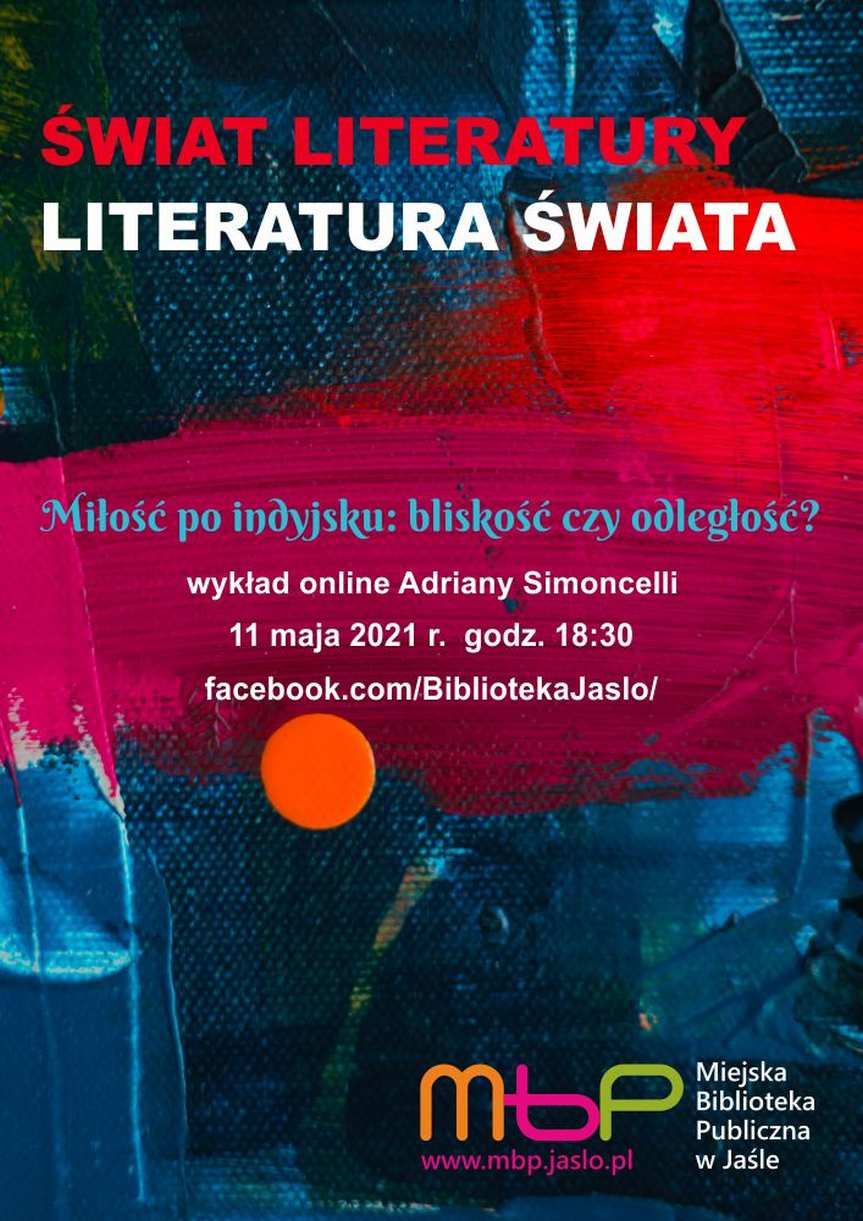 Miejska Biblioteka Publiczna w Jaśle. Miłość po indyjsku - wykład online Adriany Simoncelli