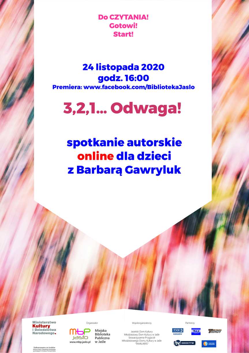 Miejska Biblioteka Publiczna w Jaśle. Spotkanie online z Barbarą Gawryluk
