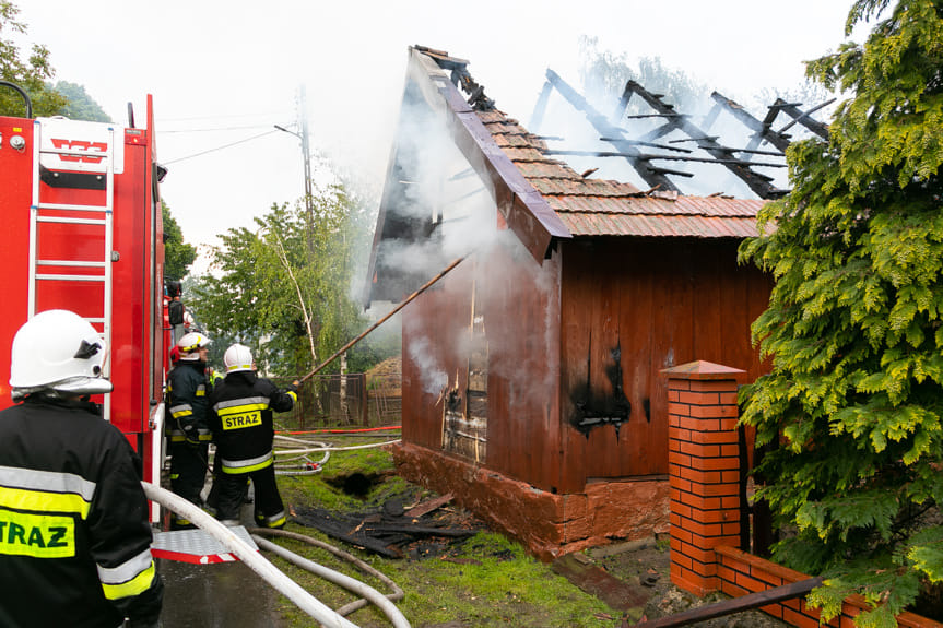 Pożar domu w Samoklęskach