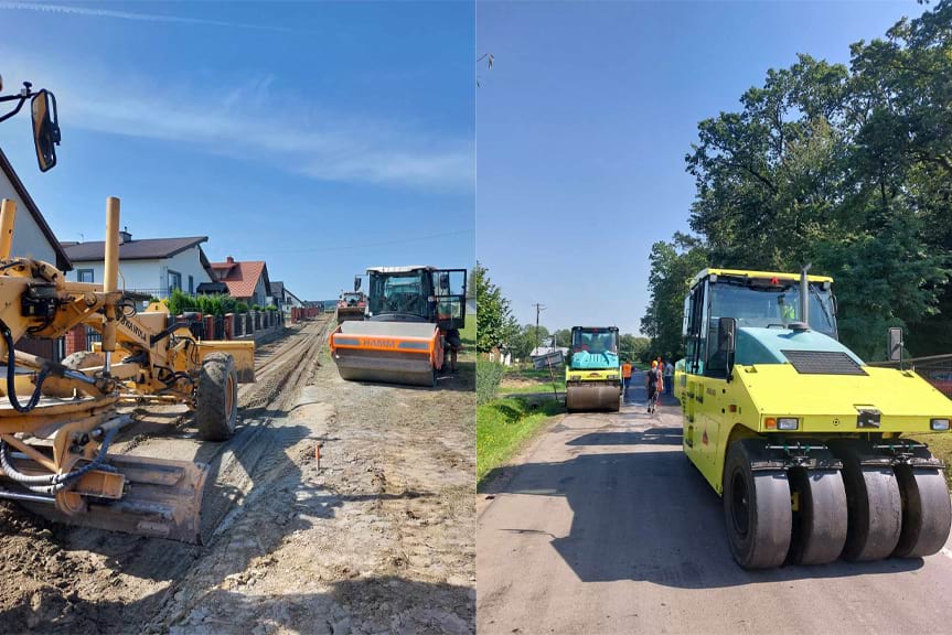 Prace drogowe w gminie Dębowiec
