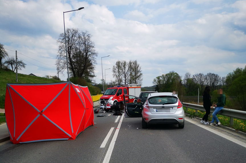 Tragiczny wypadek pod Strzyżowem. Zginął motocyklista