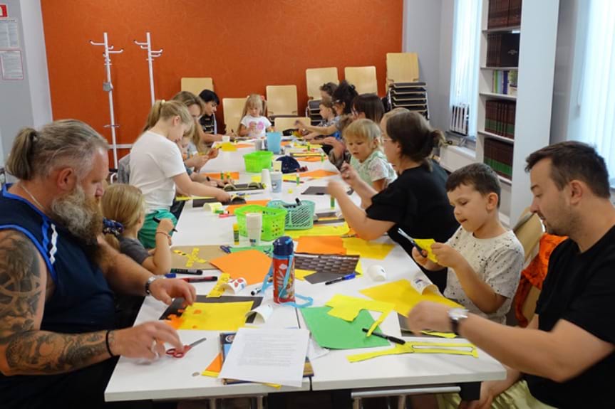 Witali lato słoneczną żyrafą.. w jasielskiej bibliotece