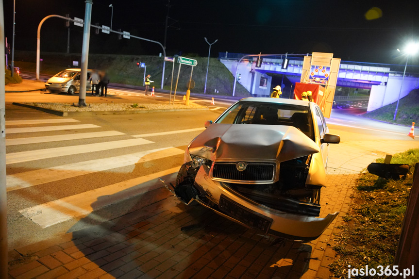 Wypadek w Jaśle na skrzyżowaniu