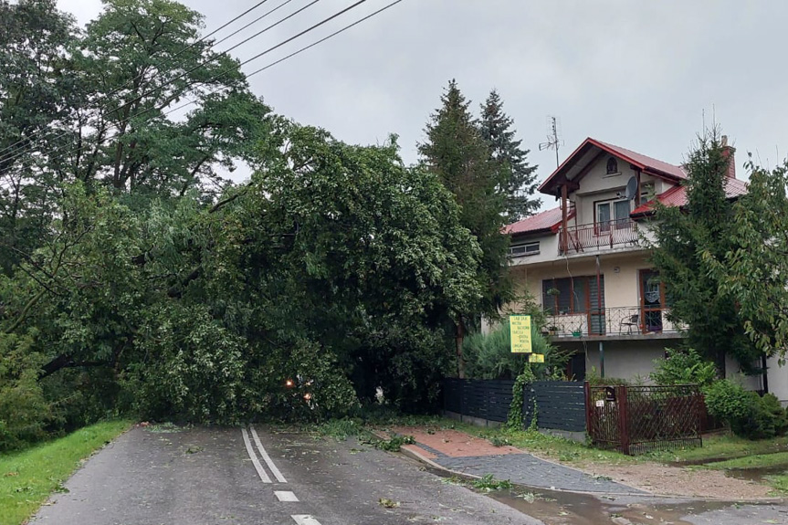 Interewncje strażaków po burzach na Podkarpaciu