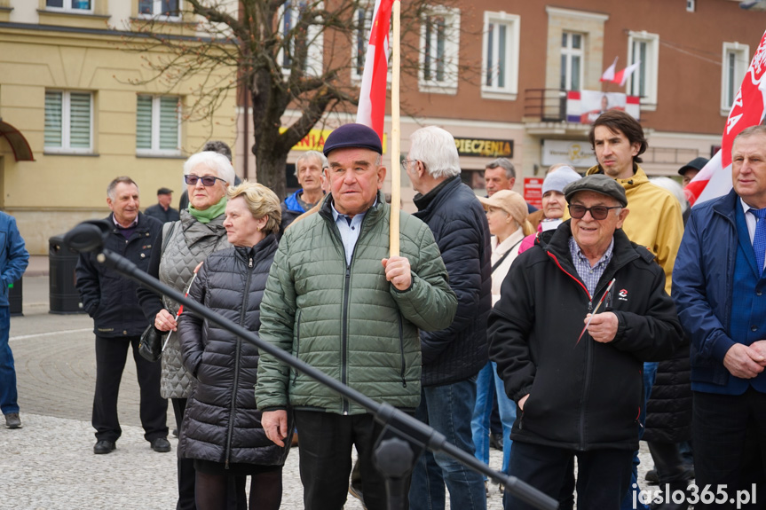 Karol Nawrocki na rynku w Jaśle