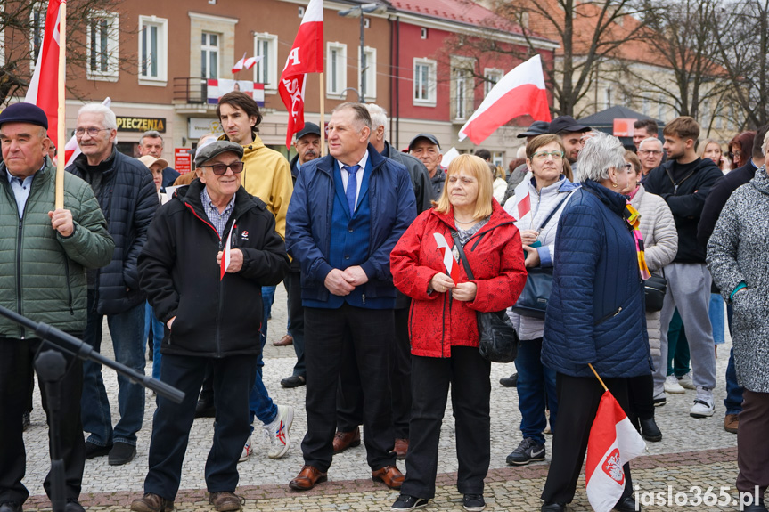 Karol Nawrocki na rynku w Jaśle